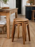 Solid Wood Stackable Stool in cozy home interior