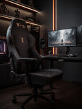 Leather gaming chair in gaming setup