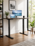 Electric standing desk in modern home office