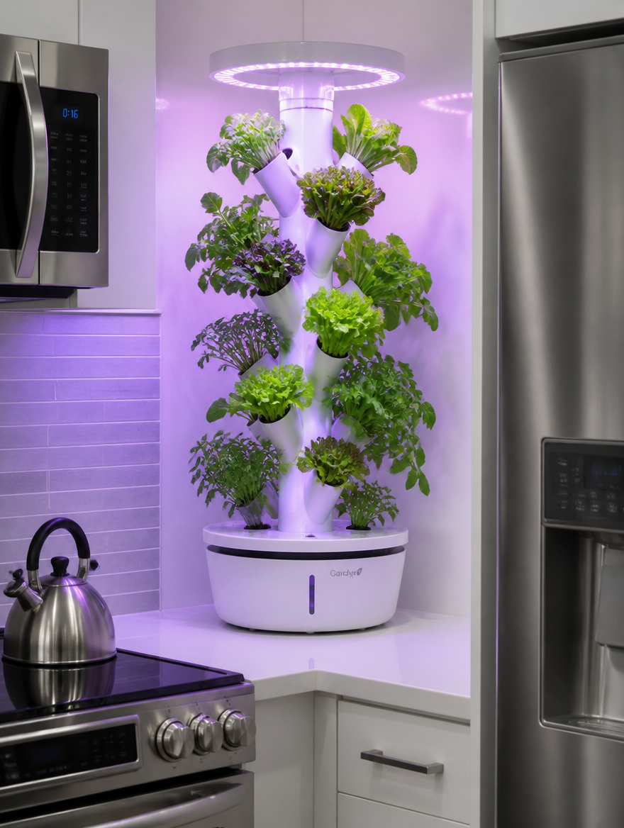 Hydroponic Tower in modern kitchen