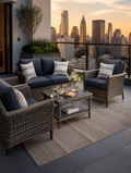 4-piece patio furniture set on rooftop terrace