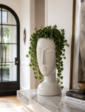 Girl Bust Sculptural Face Planter in entryway