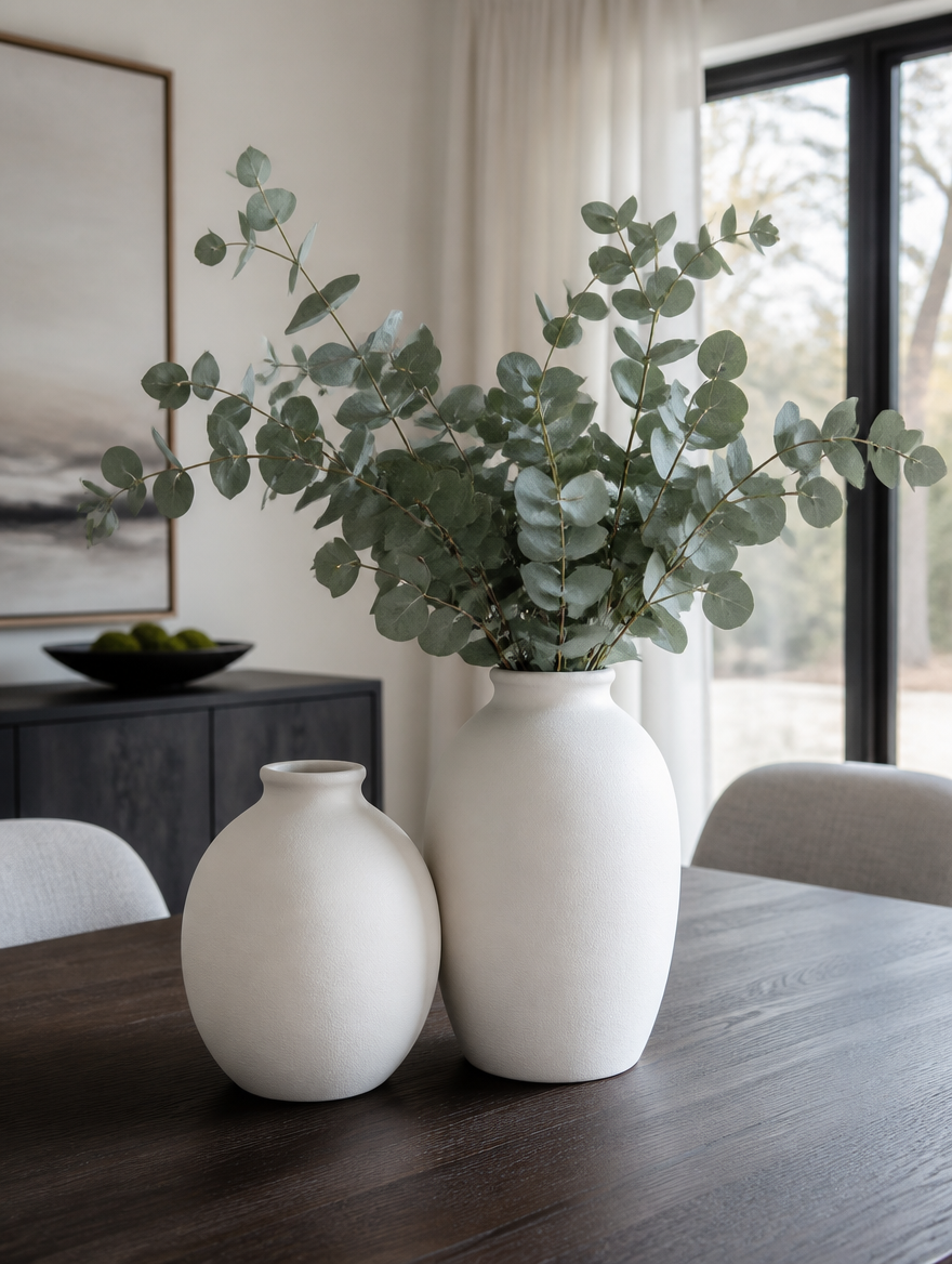 WESTMERE PureForm Ceramic Vase Set on mantel