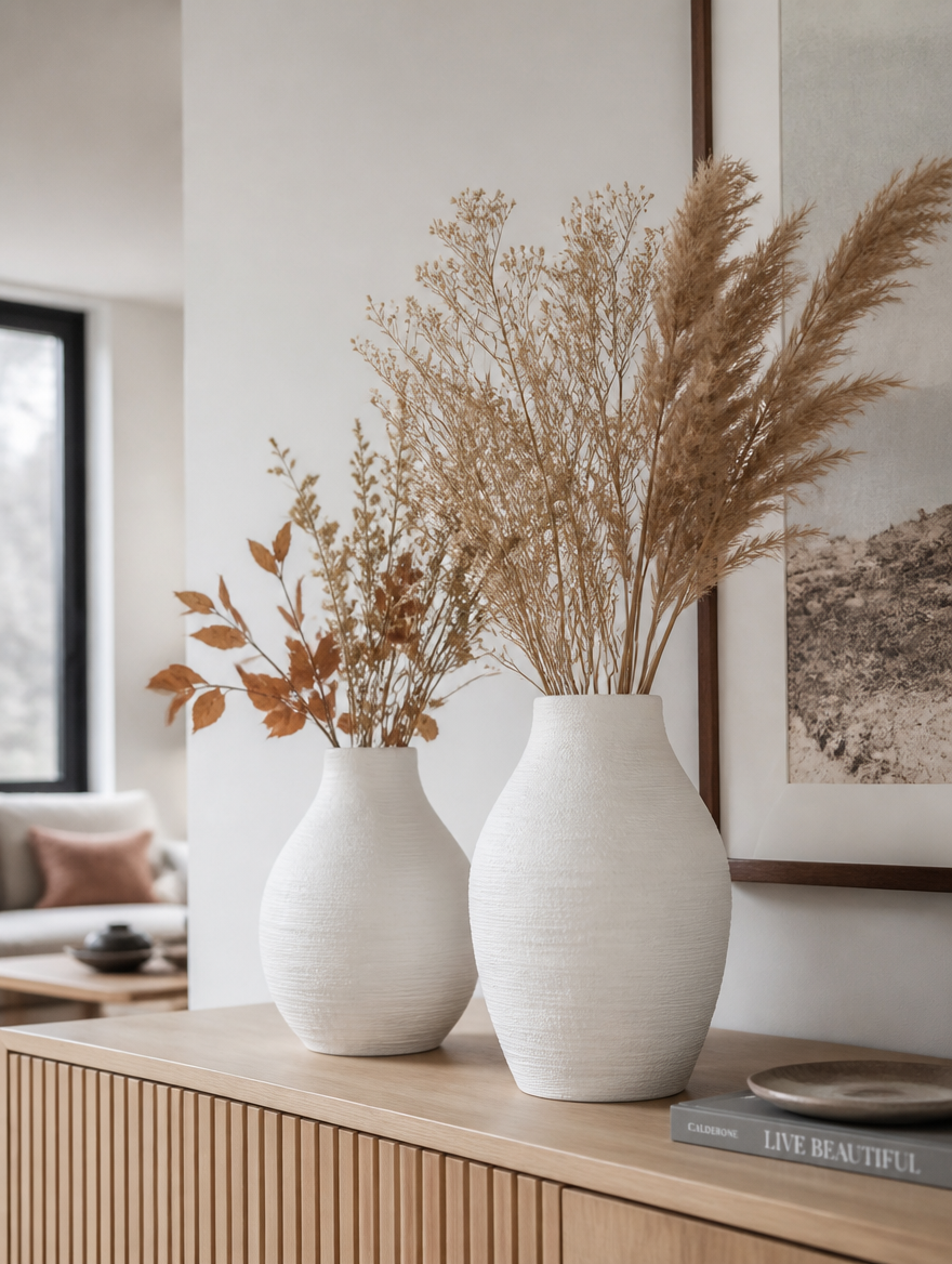 WESTMERE PureForm Ceramic Vase Set on dining table