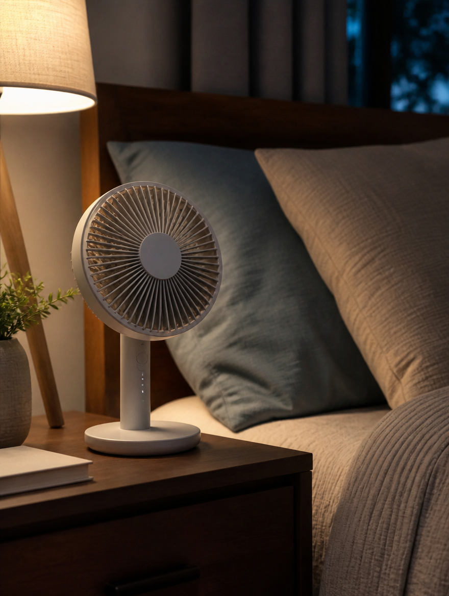 WESTMERE BreezeCamp Portable Fan at outdoor patio