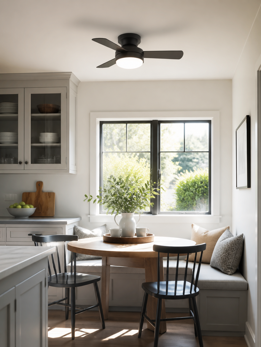 WESTMERE CleanAir Modern Ceiling Fan in dining room