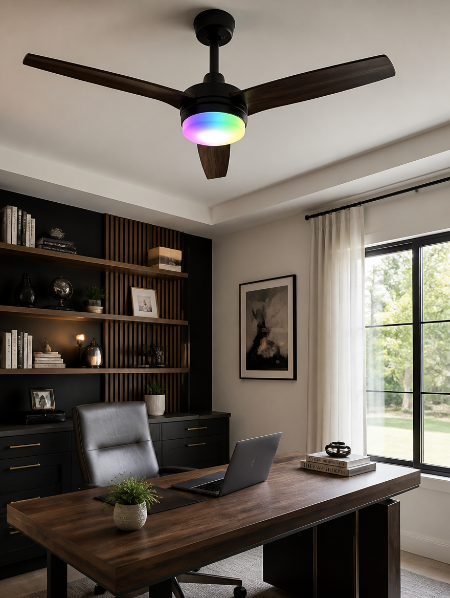 WESTMERE AeroDrone Ceiling Fan Light in home office
