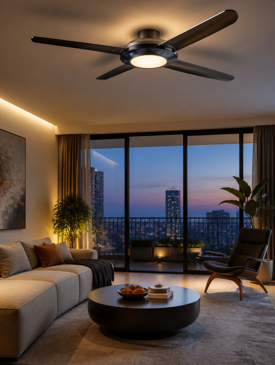 WESTMERE AeroDrone Ceiling Fan Light in modern living room
