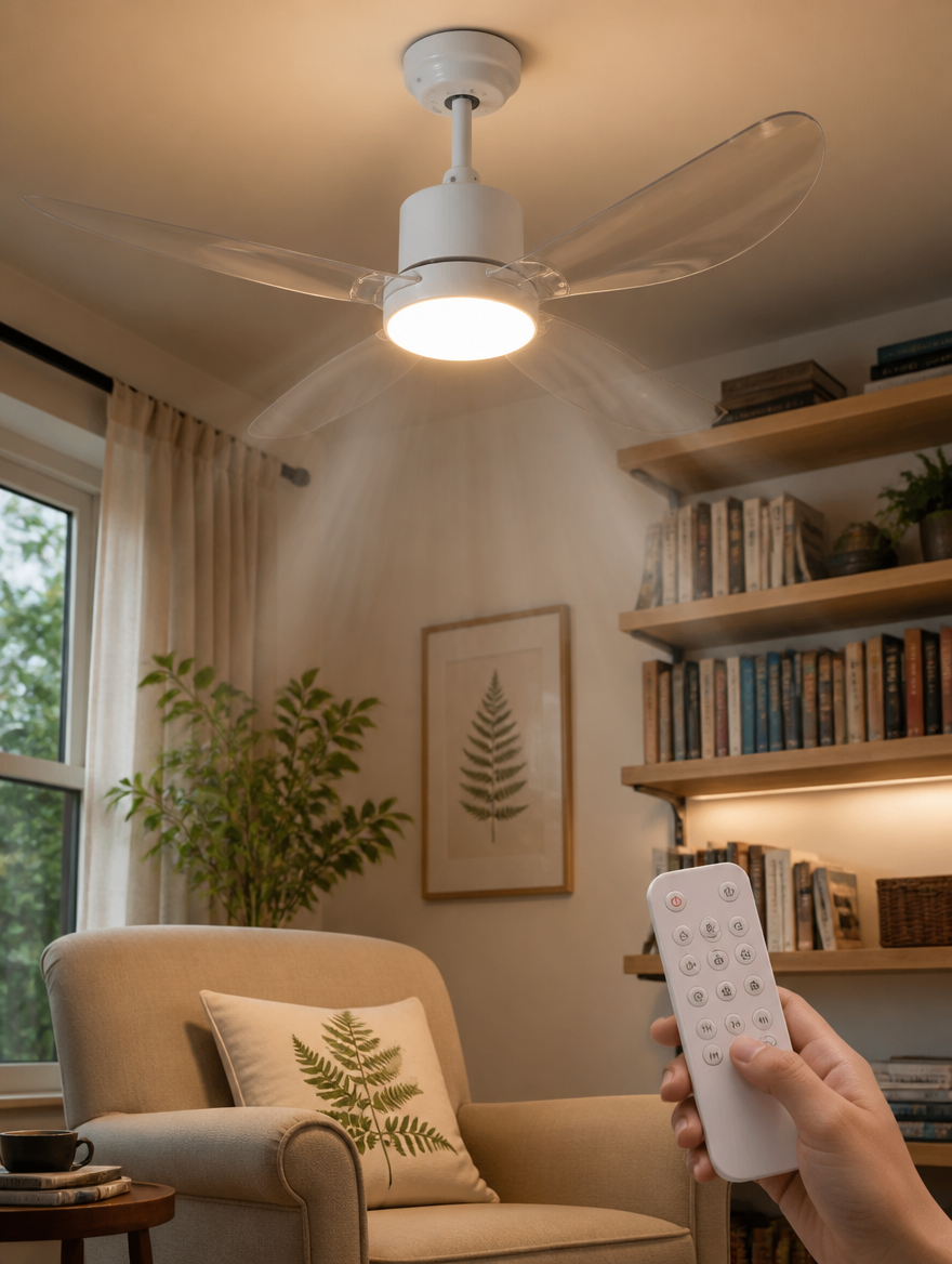 WESTMERE SocketBreeze E27 Fan Light in reading nook