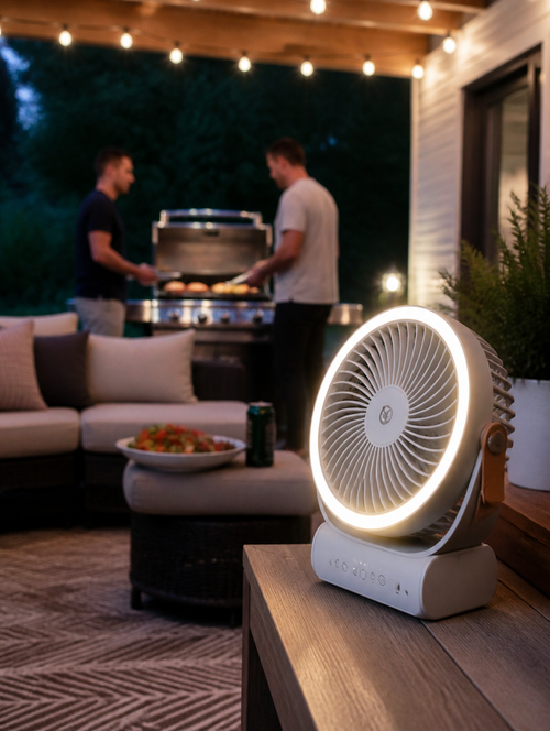 WESTMERE BreezeCamp Portable Fan on patio