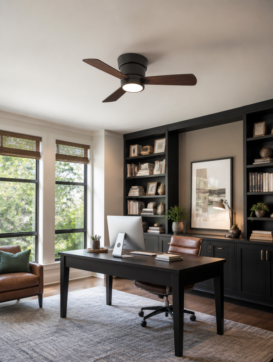 WESTMERE SlimLine Low-Profile Fan in home office