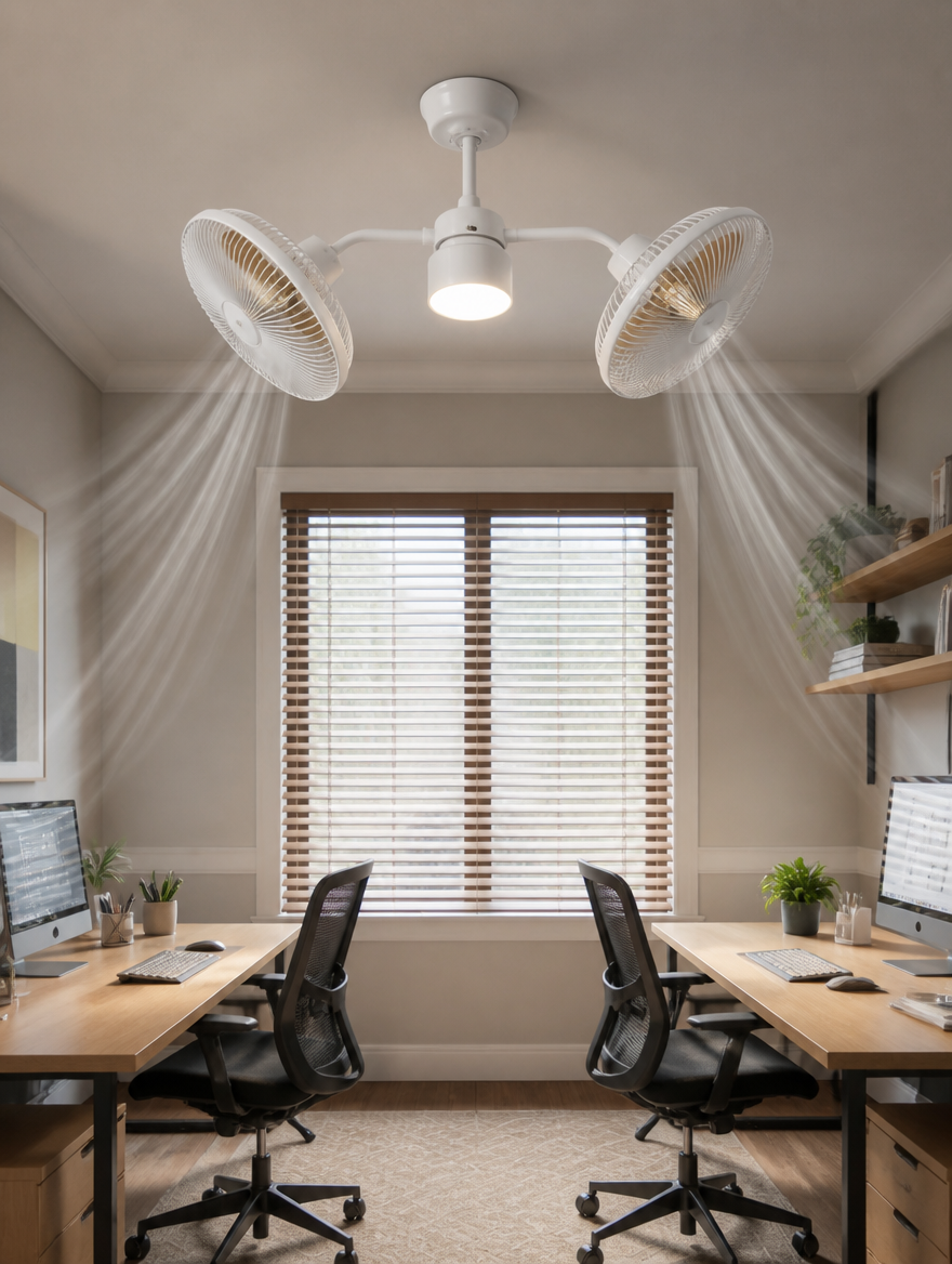 WESTMERE DualBreeze Socket Fan Light in office