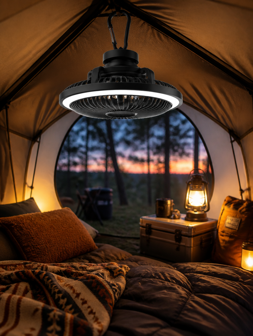 WESTMERE BreezeCamp Portable Fan in tent