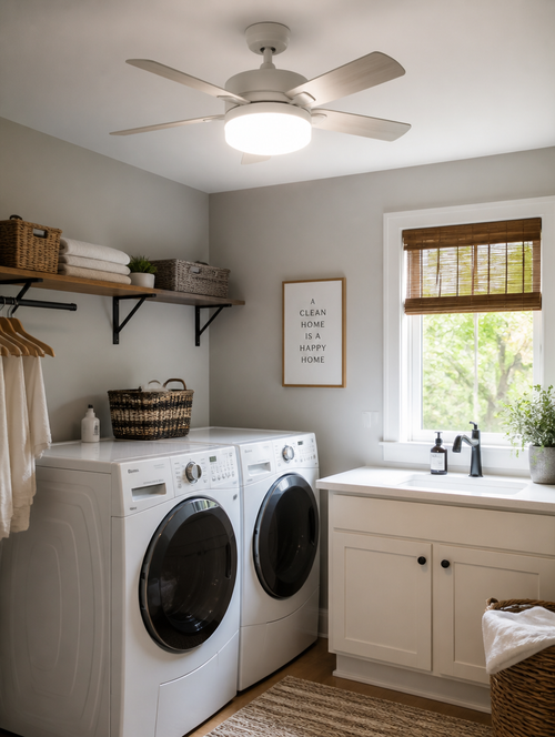 WESTMERE SocketBreeze E27 Fan Light in laundry room