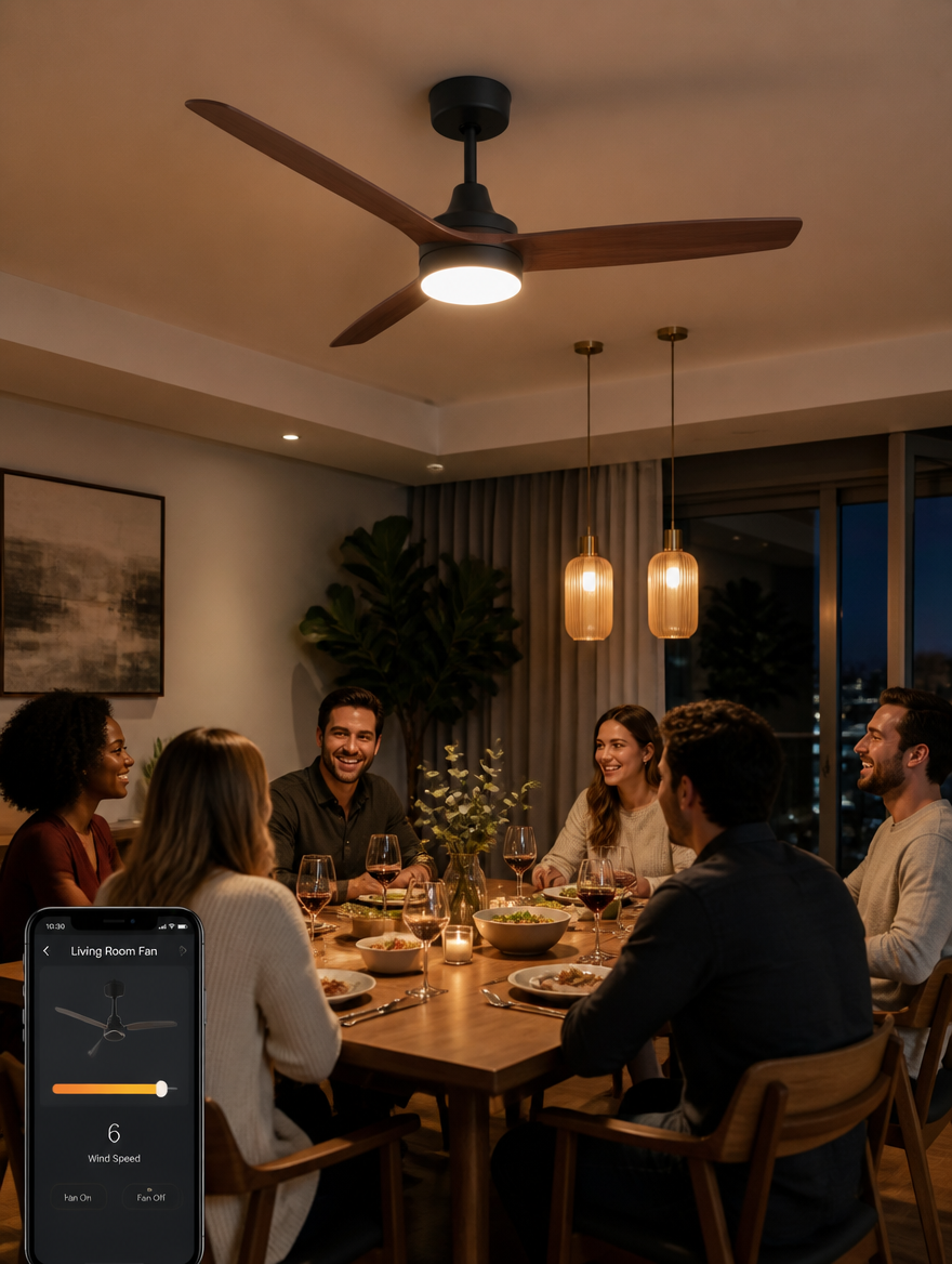 WESTMERE SmartWind Ceiling Fan in dining room