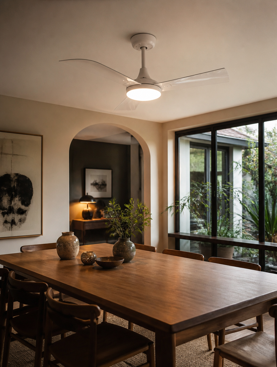 WESTMERE WhisperDC Ceiling Fan in bedroom