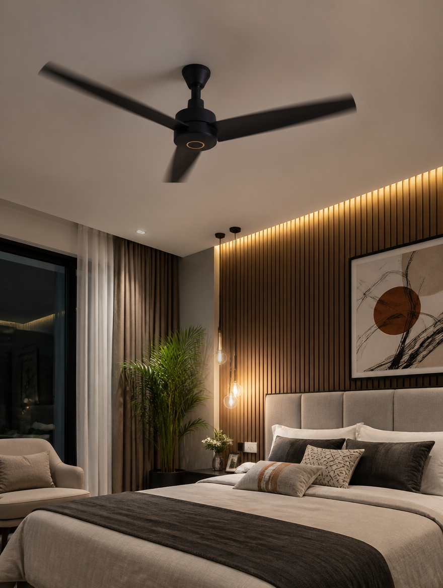 WESTMERE SlimLine Low-Profile Fan bedroom view