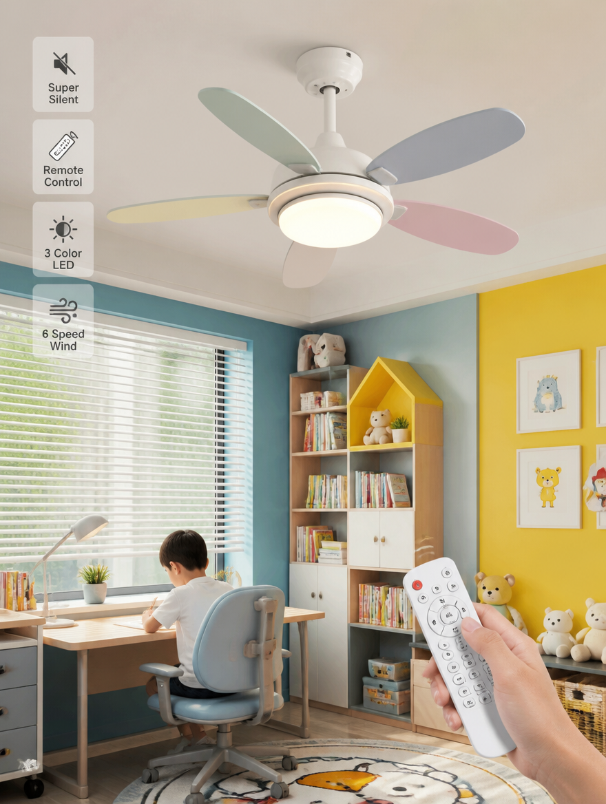 WESTMERE SocketBreeze E27 Fan Light in study