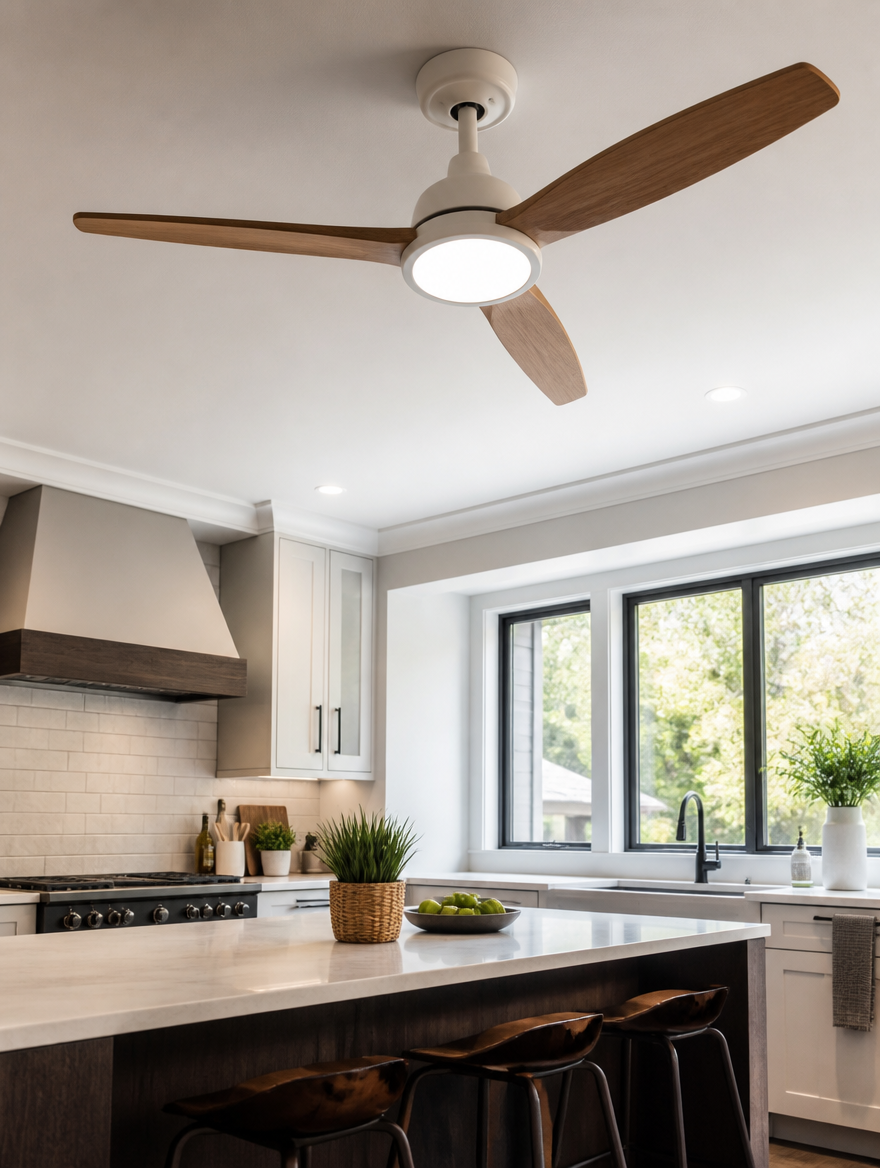 WESTMERE SocketBreeze E27 Fan Light in kitchen