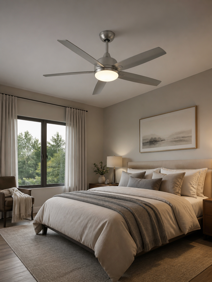 WESTMERE SocketBreeze E27 Fan Light in bedroom