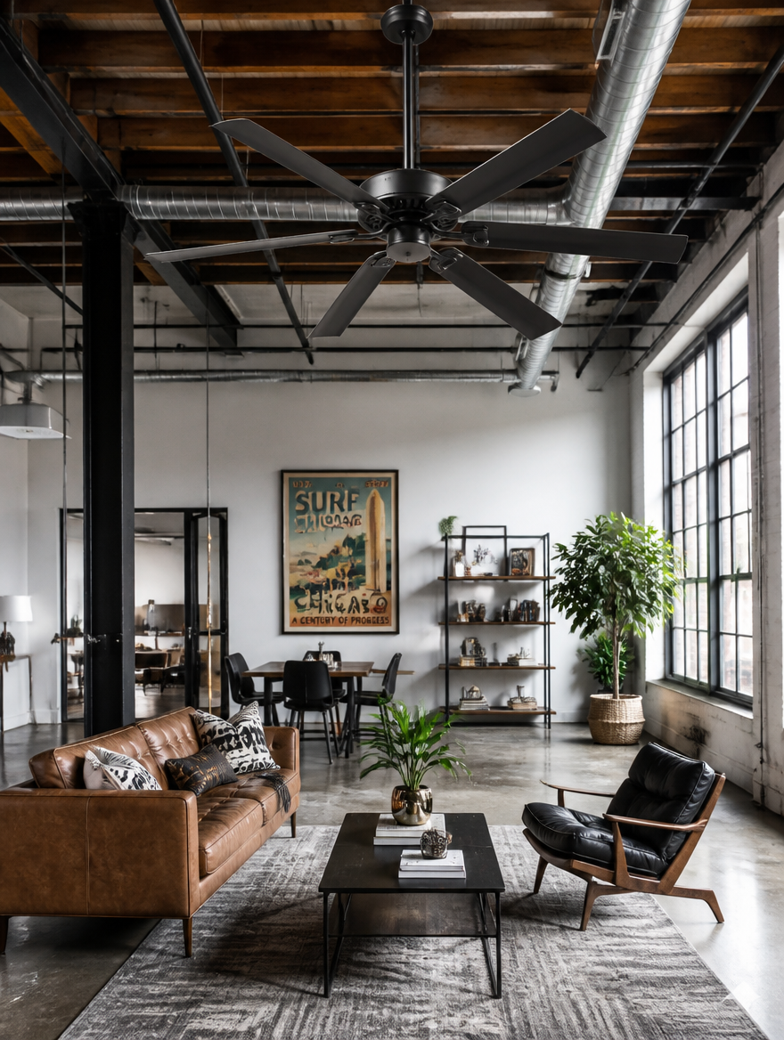 WESTMERE IronForge Industrial Fan in loft