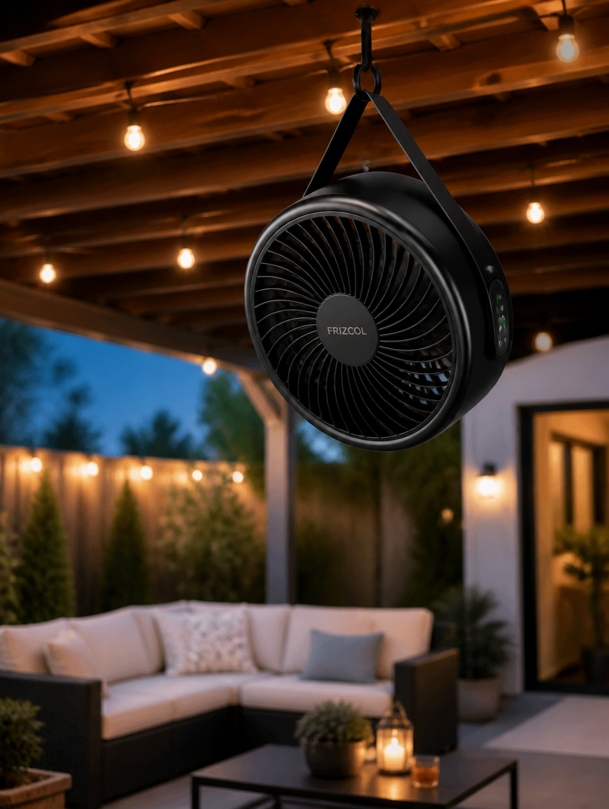 WESTMERE BreezeCamp Portable Fan on patio