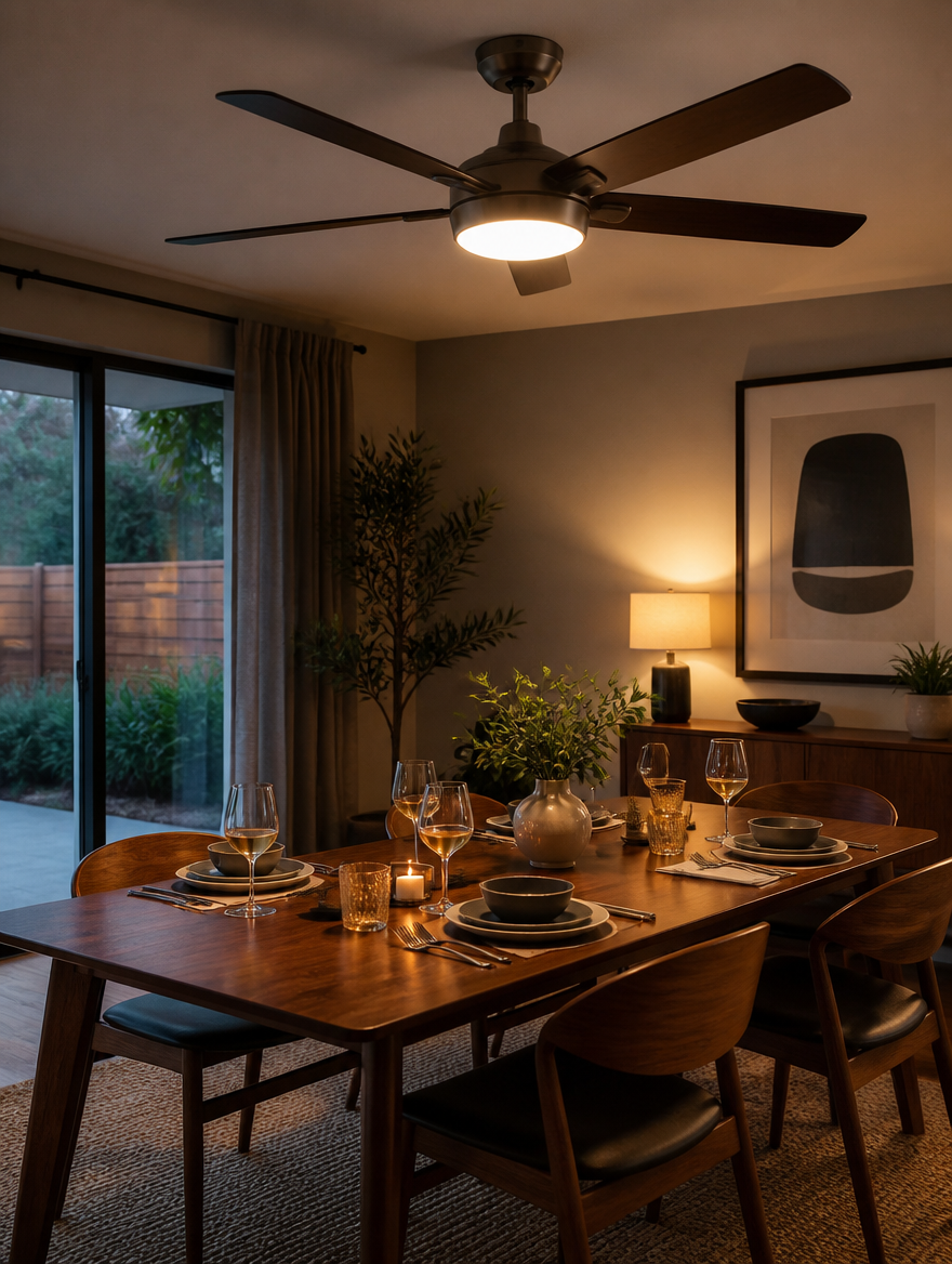 WESTMERE SocketBreeze E27 Fan Light in dining room