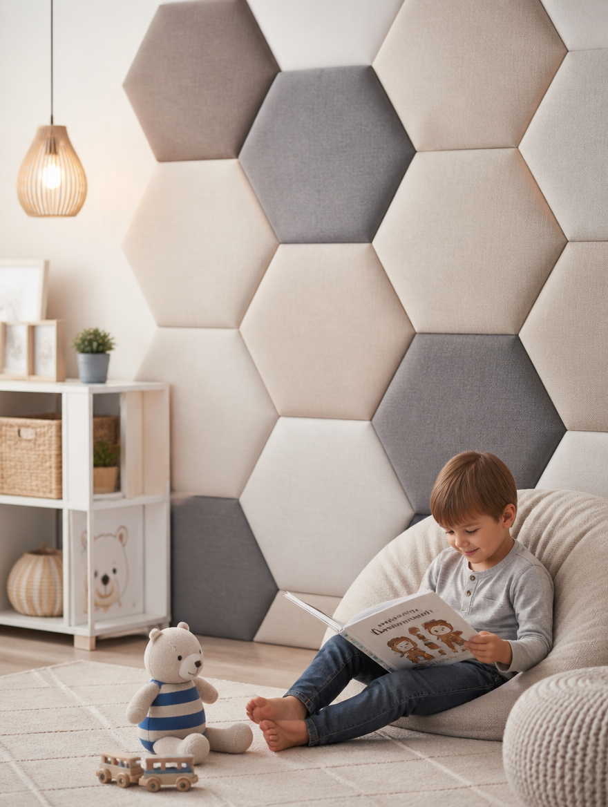 WESTMERE HexPad 3D Wall Panels in modern nursery