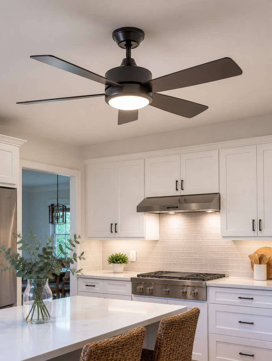 WESTMERE SocketBreeze E27 Fan Light in kitchen
