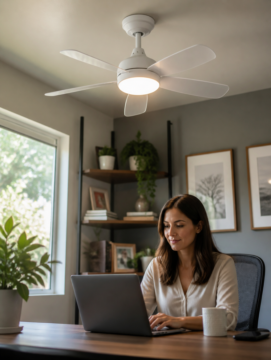 WESTMERE SocketBreeze E27 Fan Light in home office