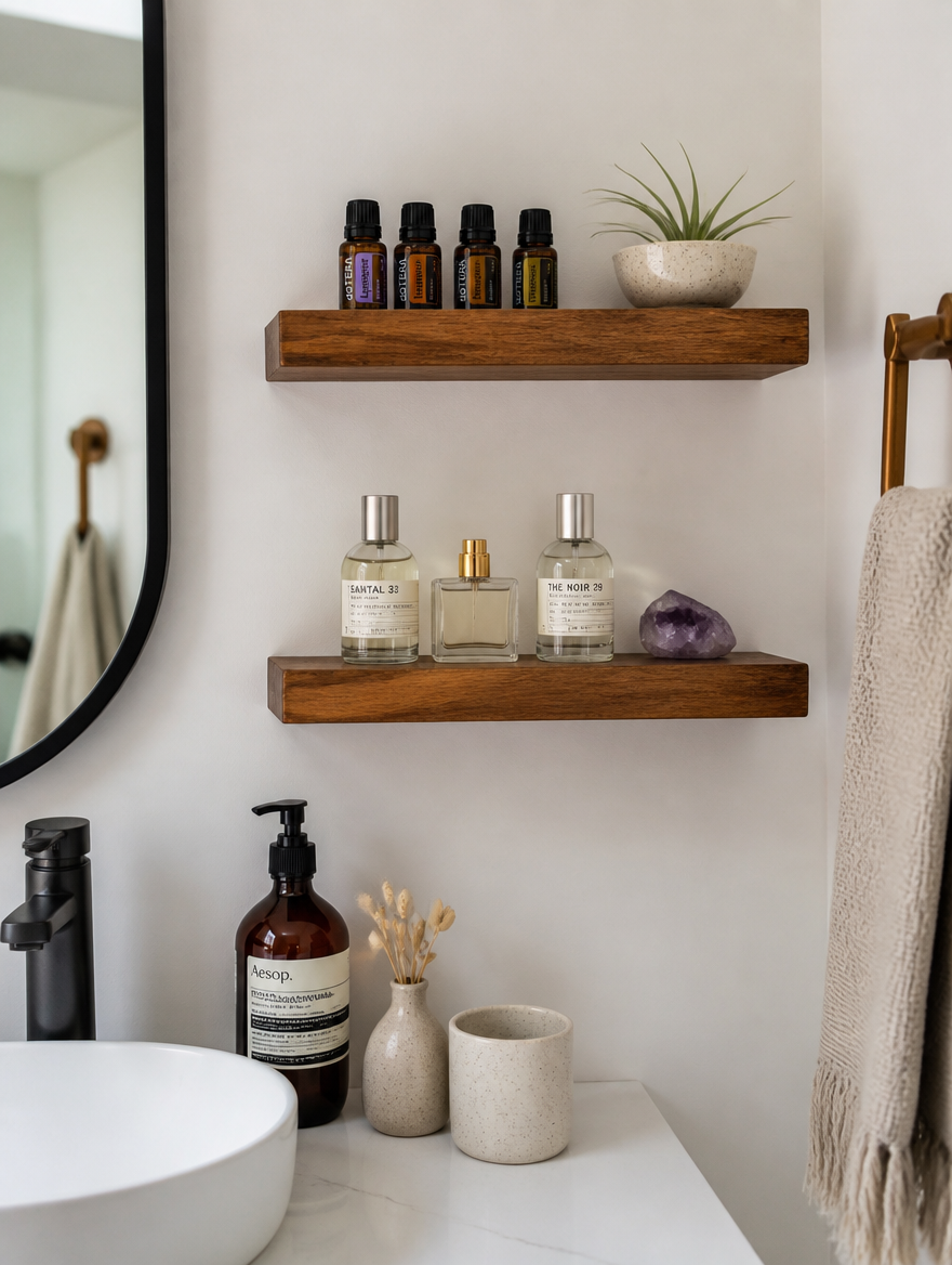 WESTMERE MiniLedge Floating Shelves in bathroom