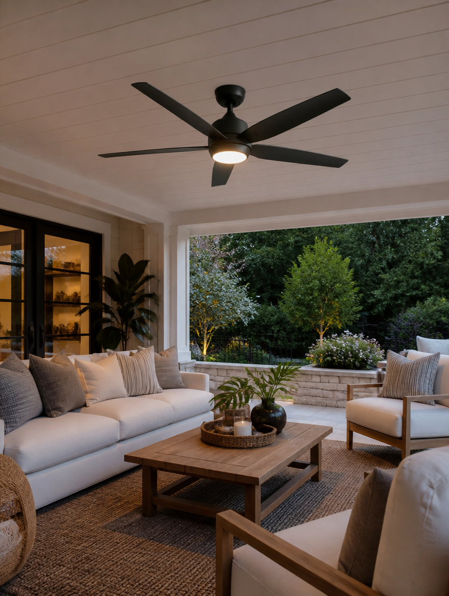 WESTMERE SilentGale Premium Fan on covered patio