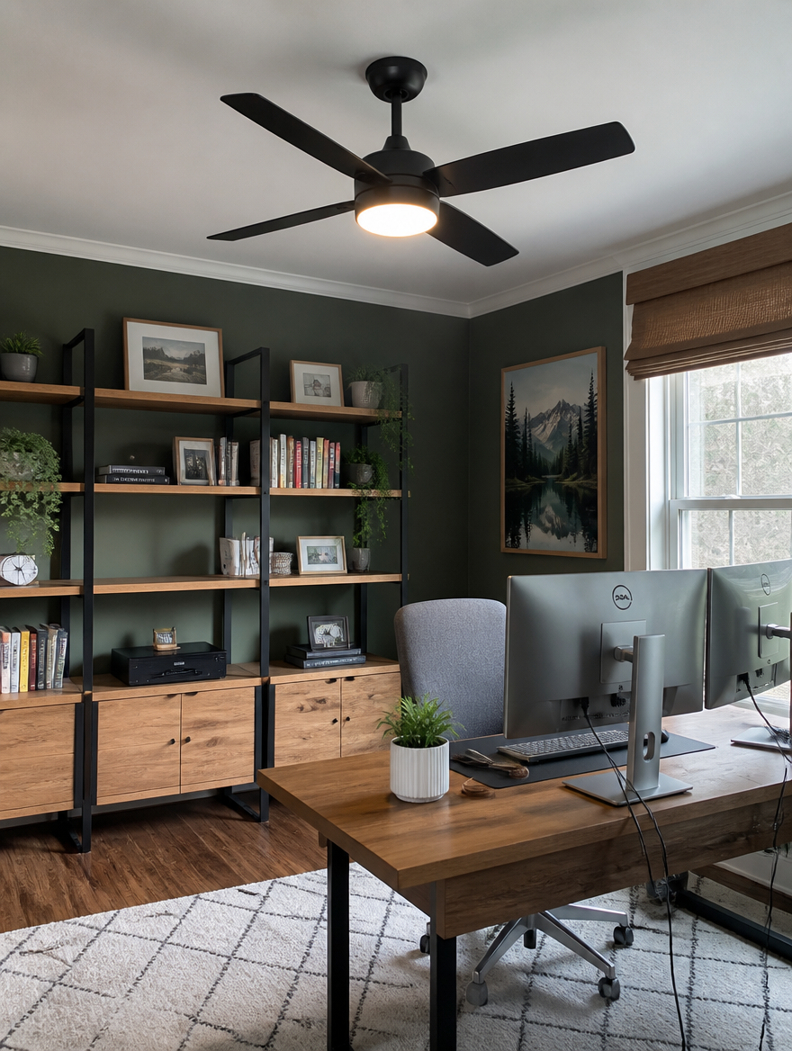 WESTMERE AirFlow Ceiling Fan Light in home office