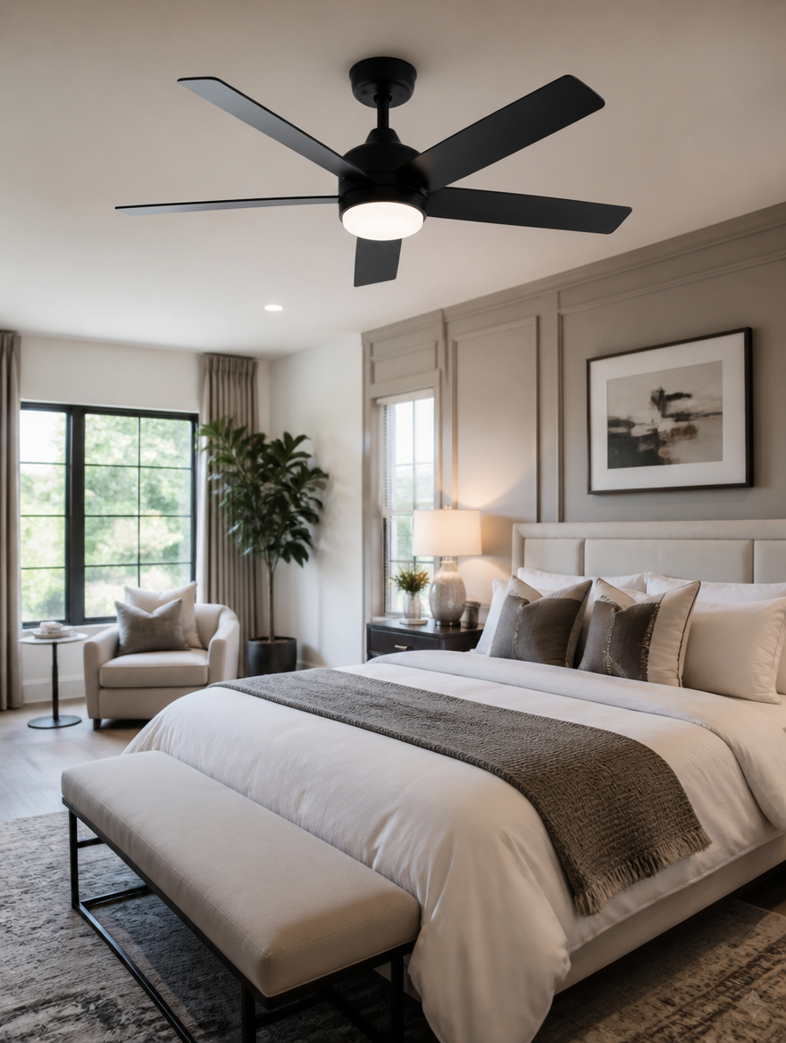 WESTMERE AirFlow Ceiling Fan Light in master suite