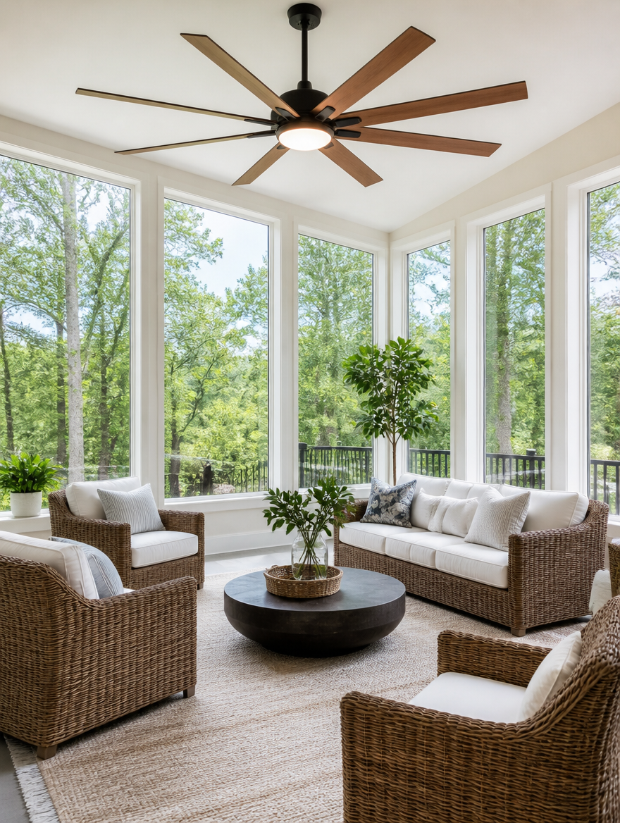 WESTMERE SilentGale Premium Fan in sunroom