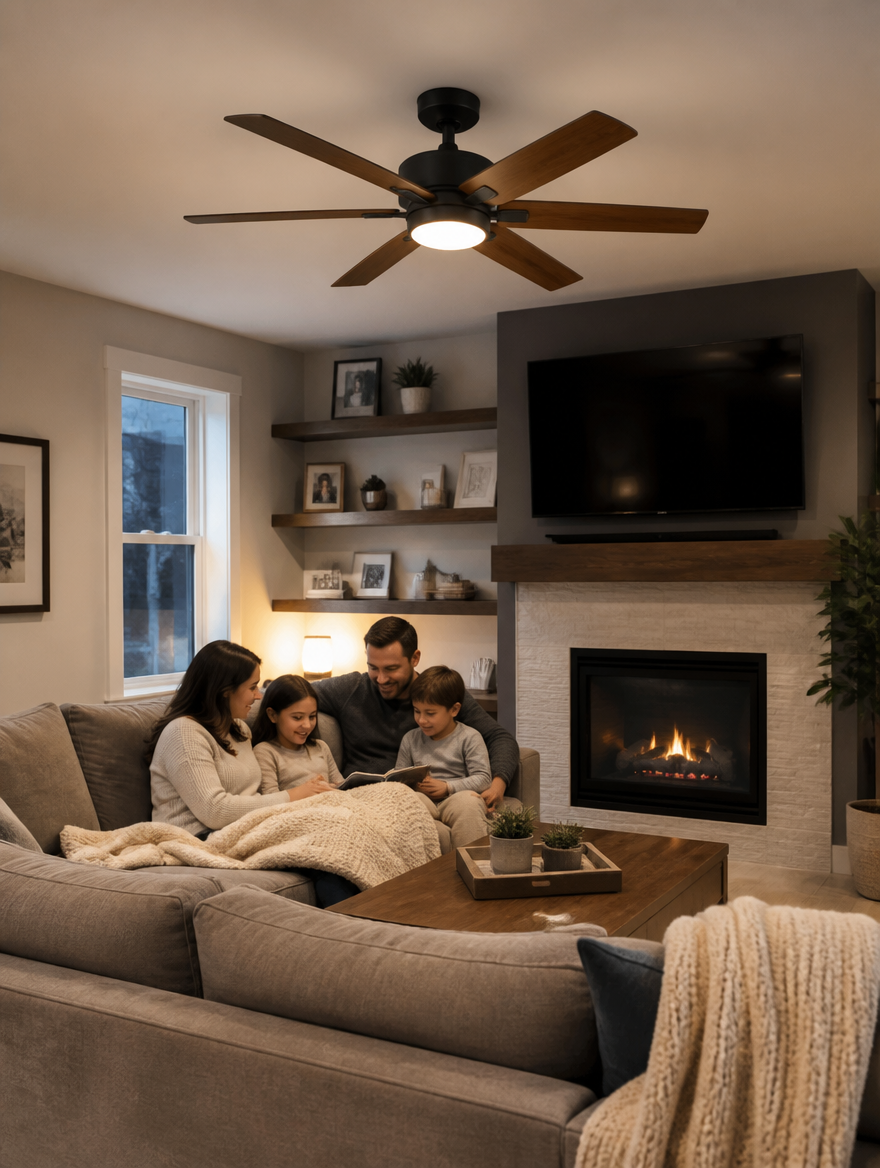 WESTMERE AirFlow Ceiling Fan Light in a family room