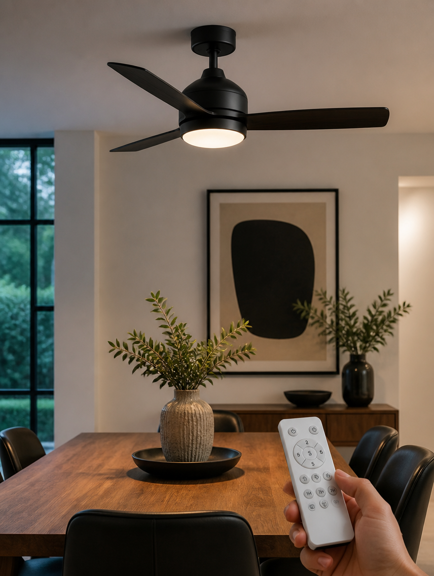 WESTMERE SocketBreeze E27 Fan Light in contemporary dining room