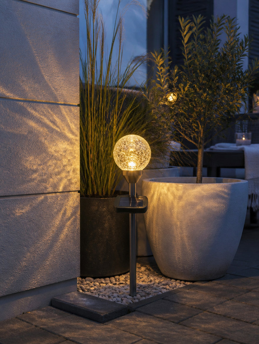 WESTMERE MoonGlow Solar Ground Light on patio
