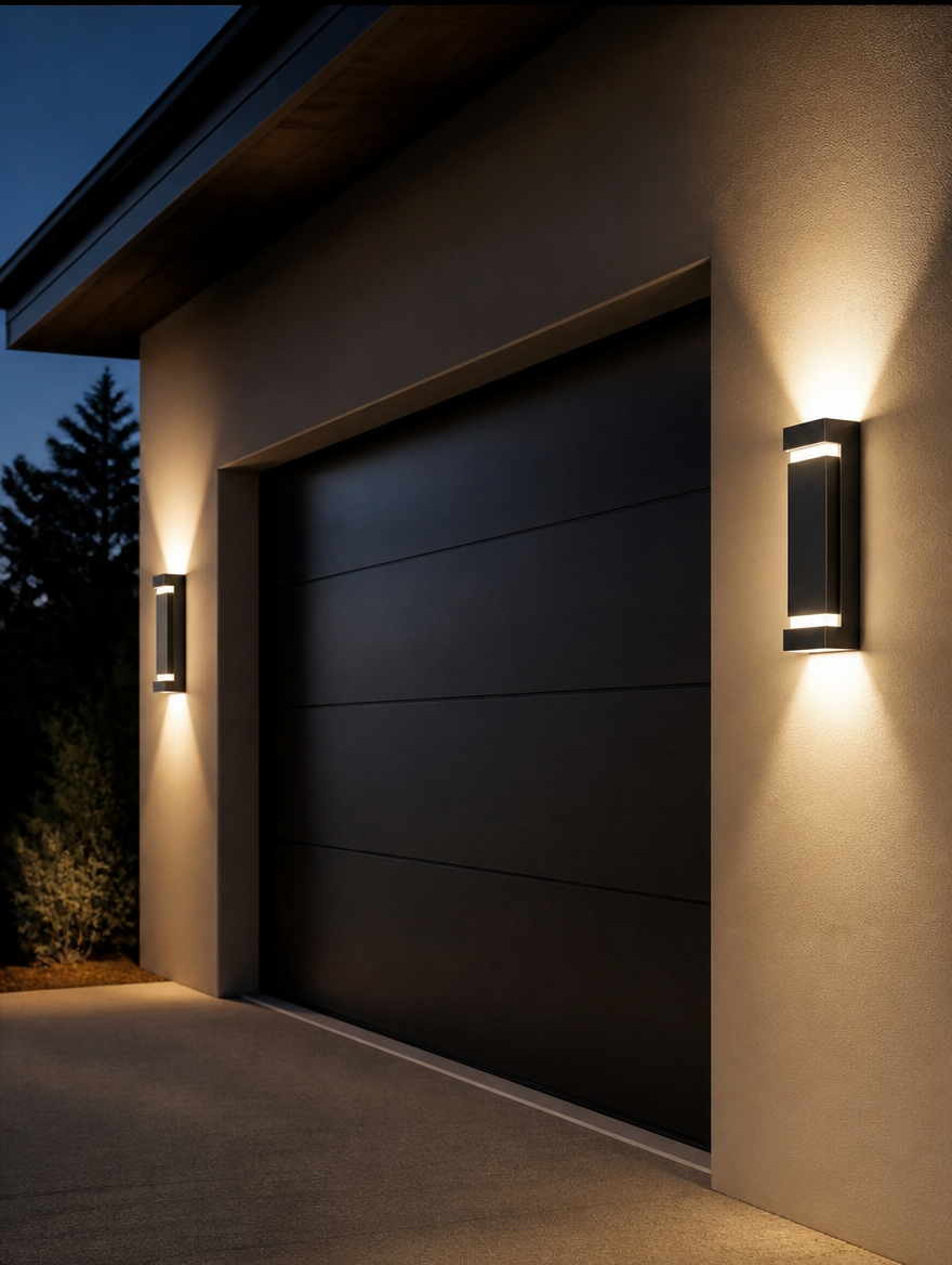 WESTMERE StormGuard Outdoor Wall Light on garage