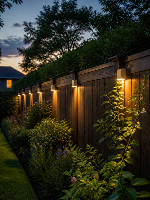 WESTMERE SolarStep Deck Lights illuminating outdoor stairs at dusk