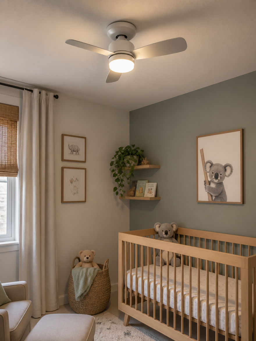 WESTMERE AirFlow Ceiling Fan Light in bright kitchen