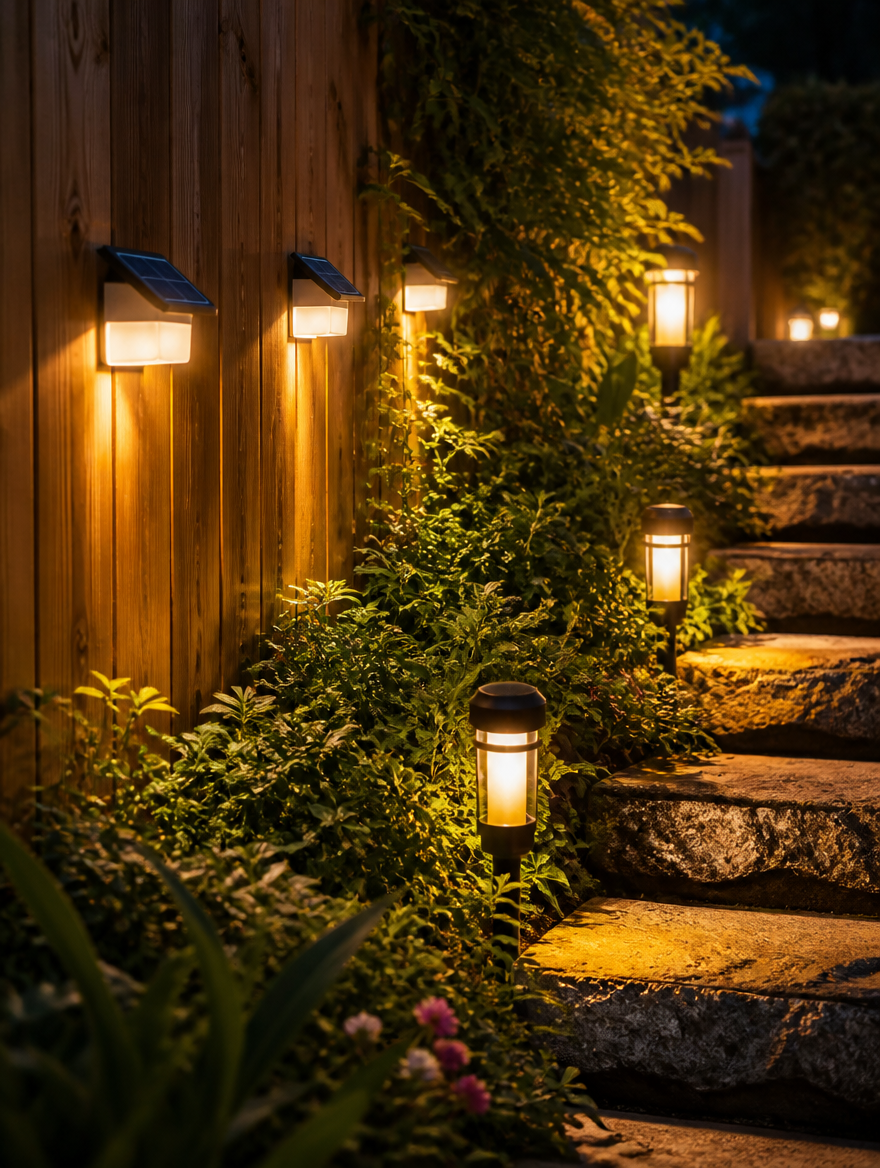 WESTMERE SolarStep Deck Lights on garden pathway