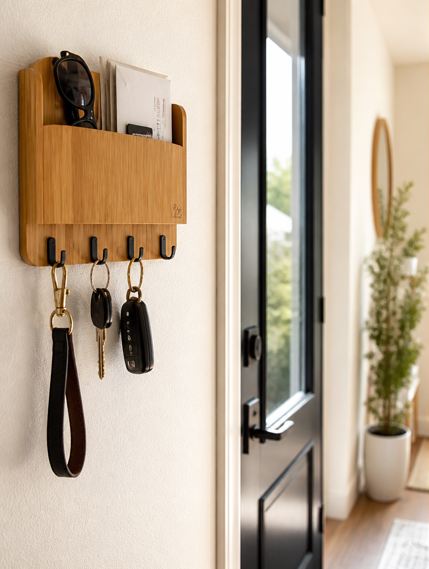 WESTMERE BambooHook Key Organizer in modern entryway
