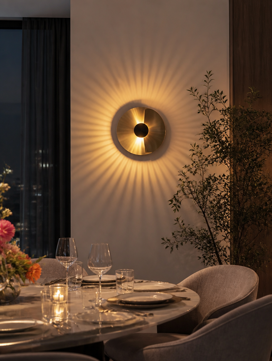 WESTMERE OrbitGlow Designer Wall Lamp in dining room