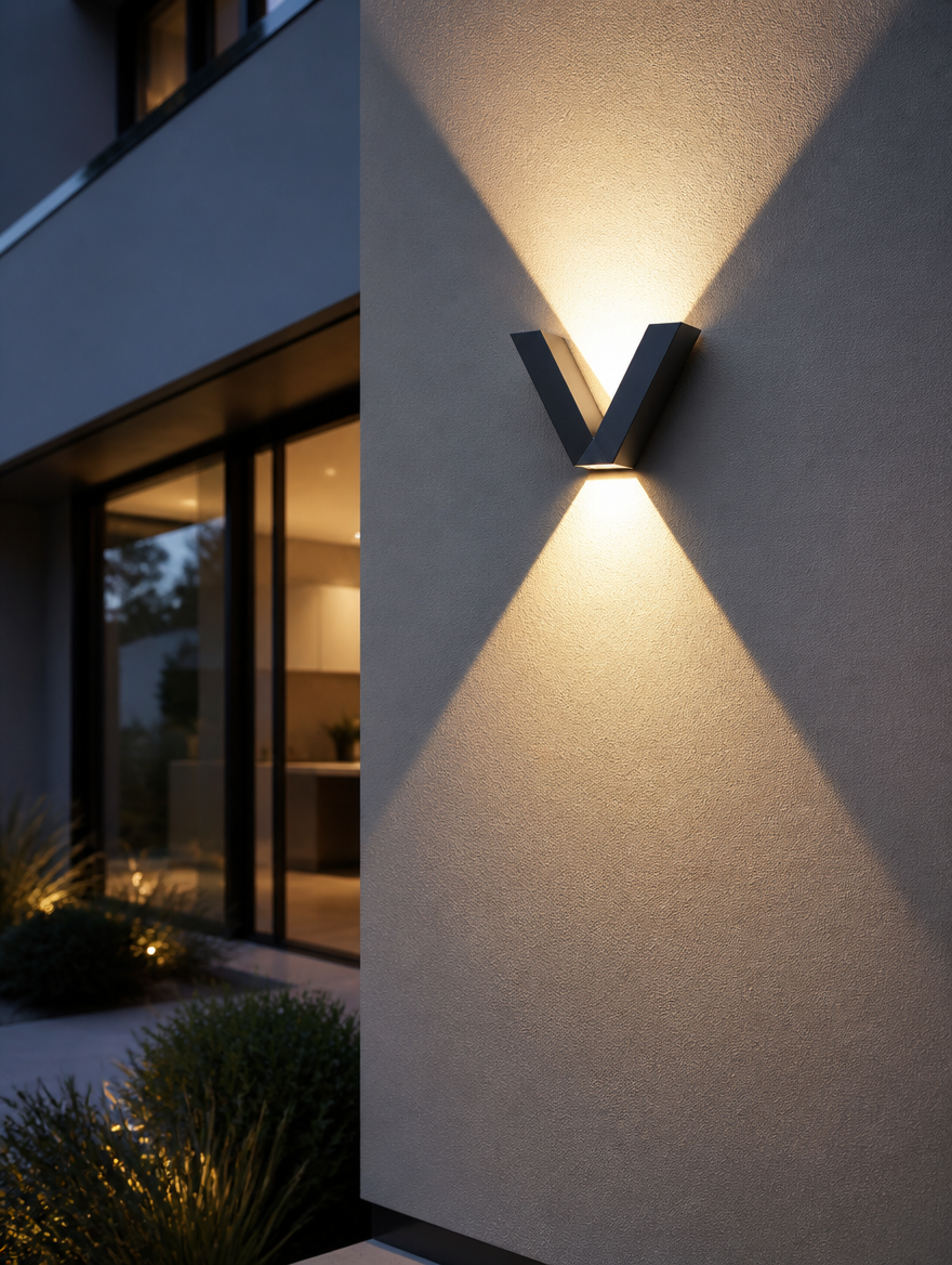 V-Shape Modern Outdoor Wall Sconce - Contemporary exterior lighting