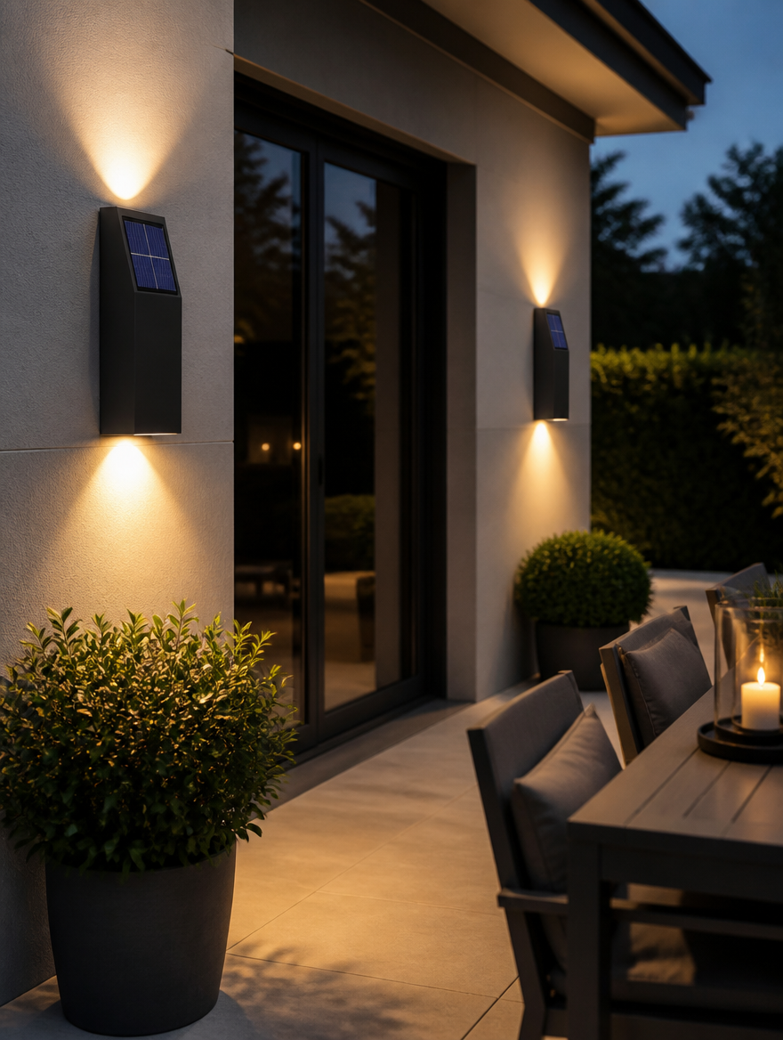 Solar Wall Sconce - Patio ambient glow