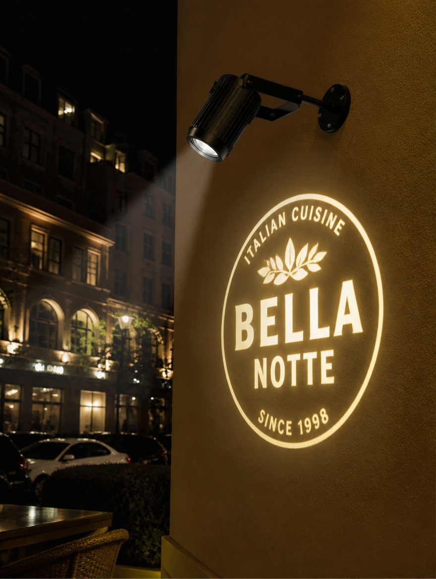 Custom Gobo Logo Projector - Building wall projection