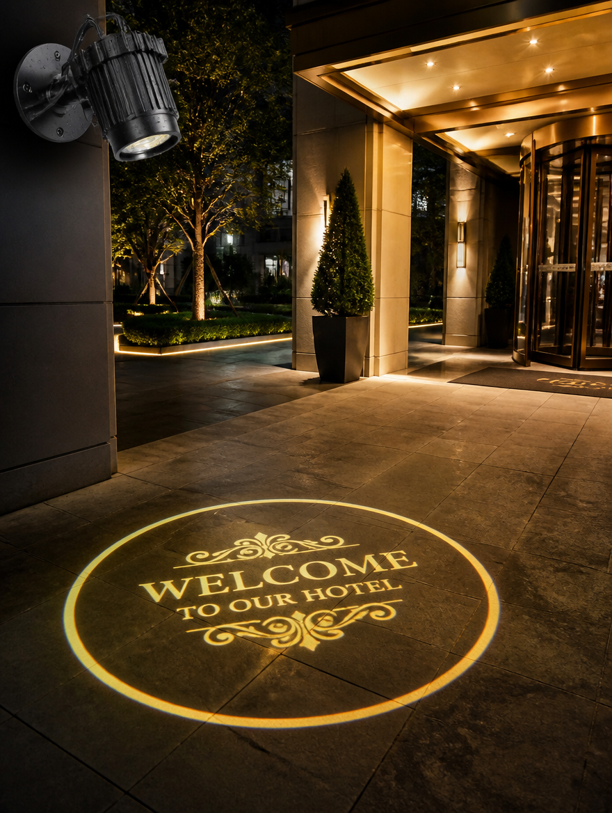 Custom Gobo Logo Projector - Hotel entrance