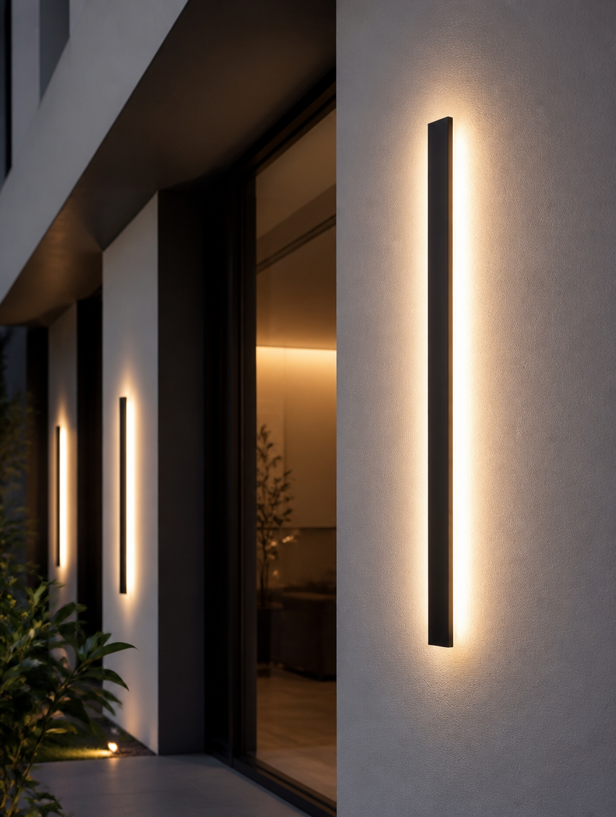Aluminum Strip LED Wall Light in modern hallway