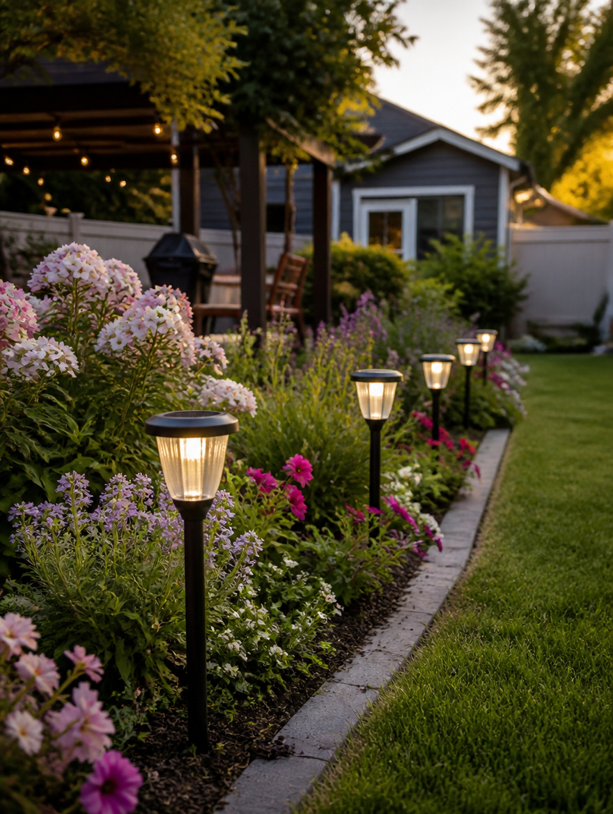 TrailBeam Solar Path Light evening ambiance